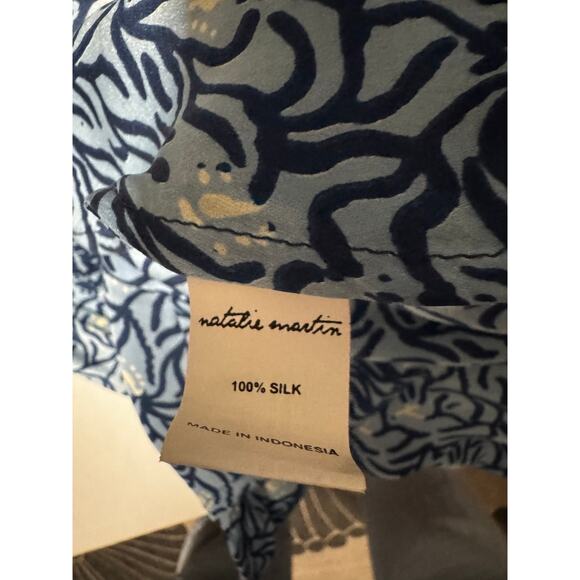 Natalie Martin Danika 100% Silk Wrap Maxi Dress Blue Floral Size M - Picture 6 of 7